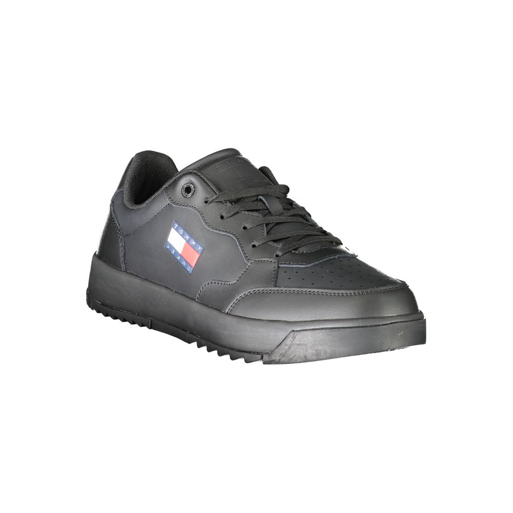 Tommy Hilfiger Svart Polyeten Herr Sneaker