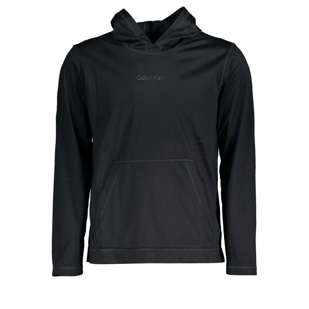 Calvin Klein Sleek svart huvtröja med logotyptryck