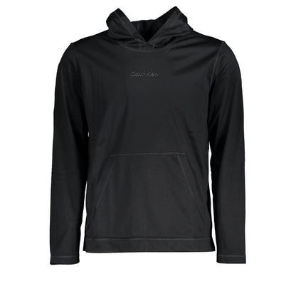 Calvin Klein Sleek svart huvtröja med logotyptryck