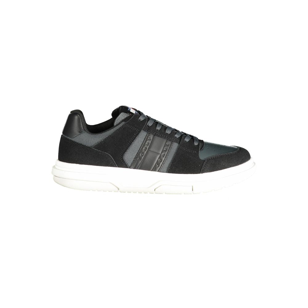 Tommy Hilfiger svarta lädersneakers för män