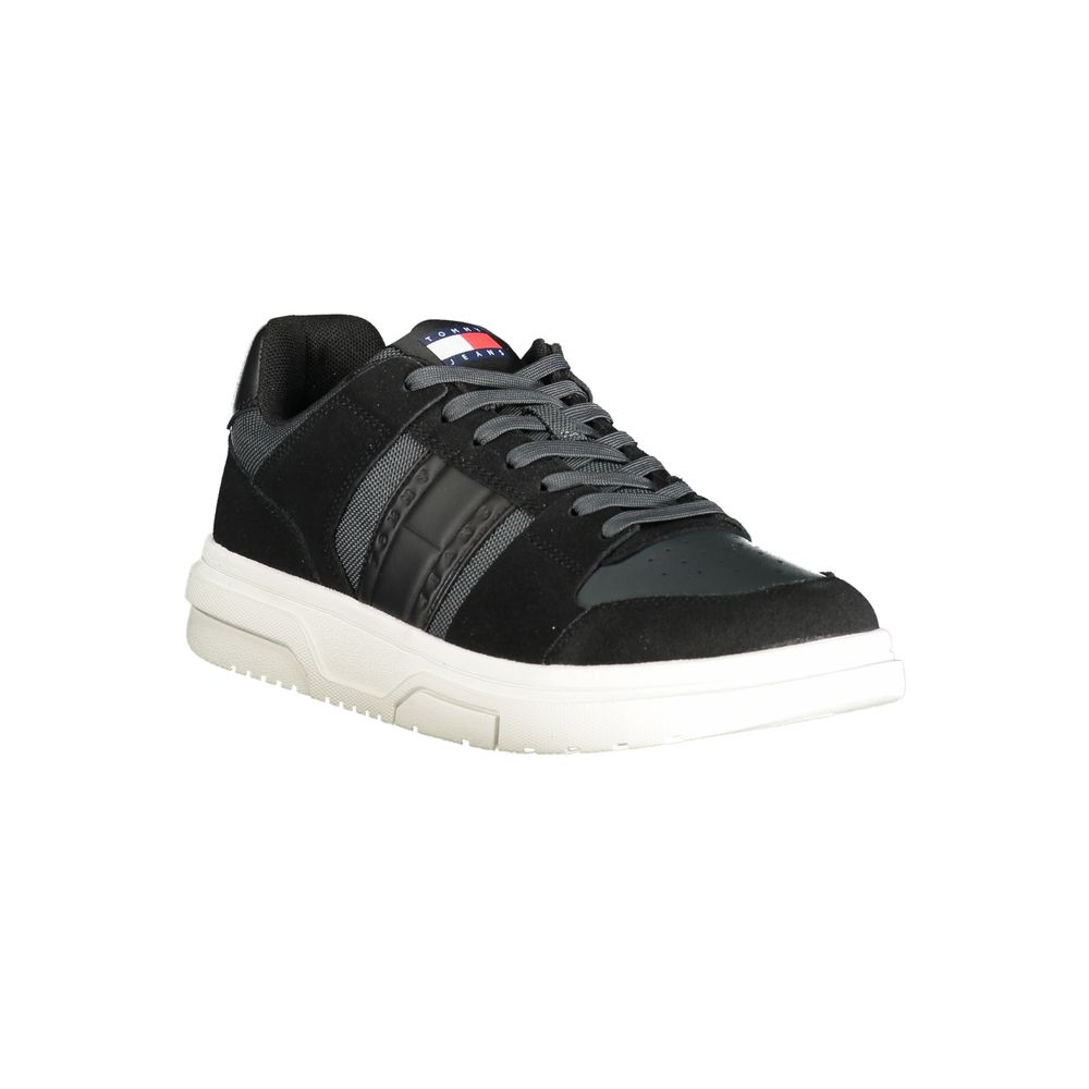 Tommy Hilfiger svarta lädersneakers för män
