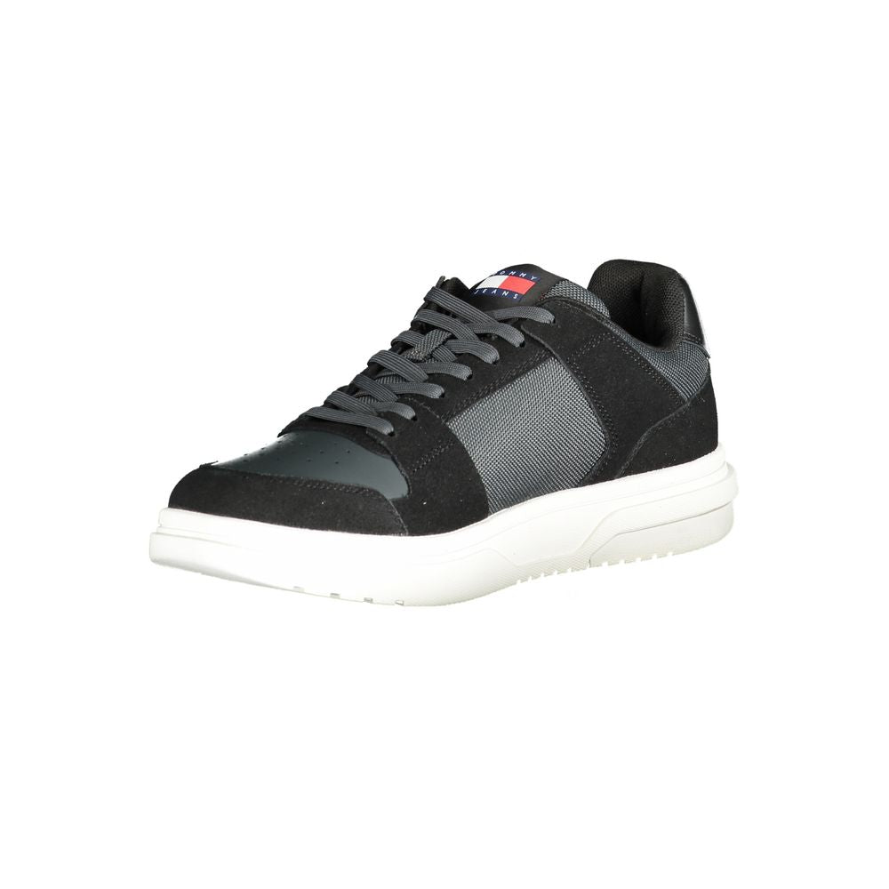 Tommy Hilfiger svarta lädersneakers för män
