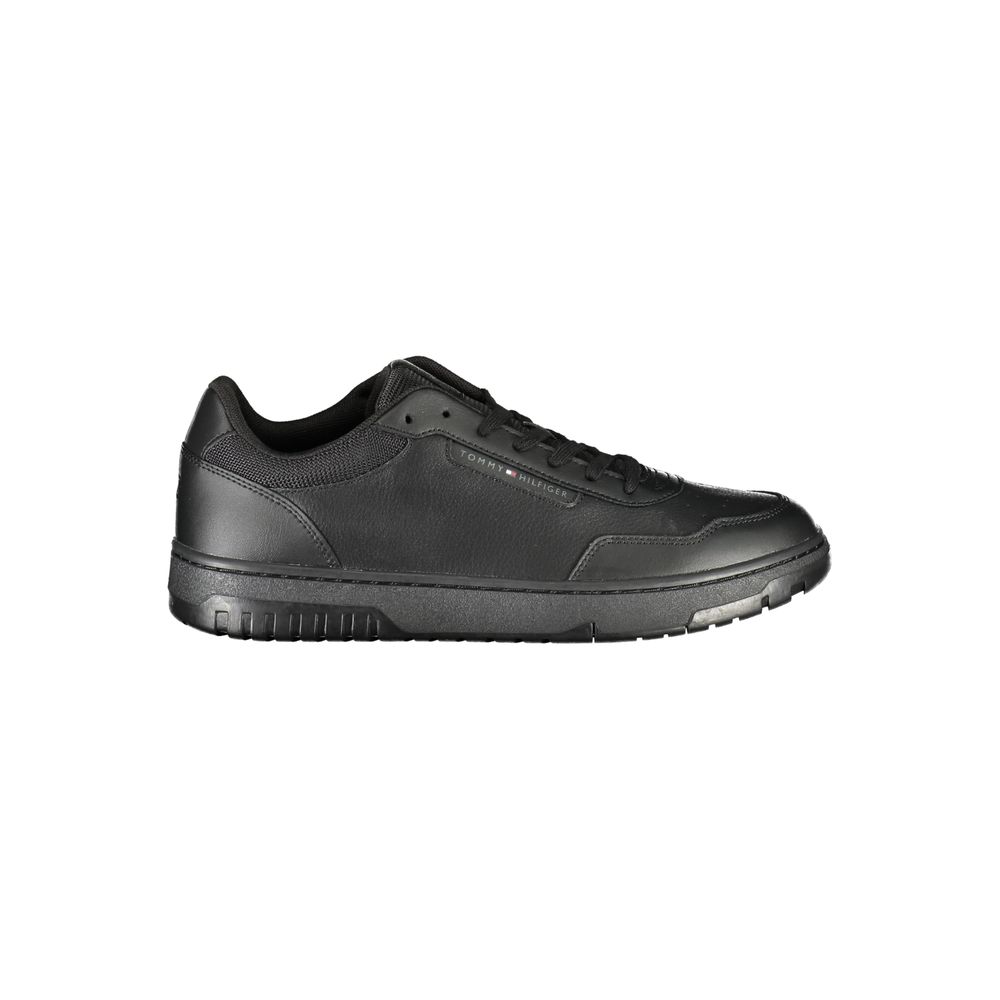 Tommy Hilfiger svarta lädersneakers för män