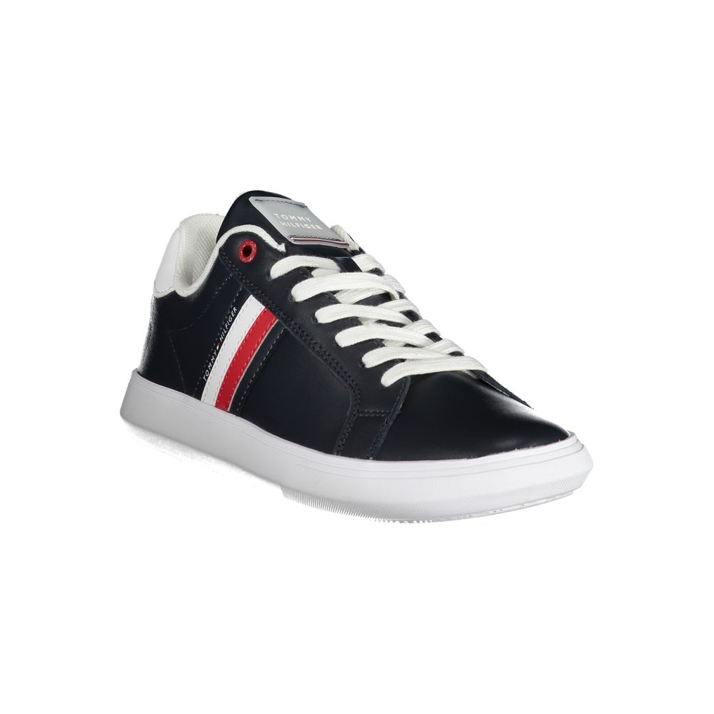 Tommy Hilfiger Sneakers med snörning och kontrastdetaljer i blått