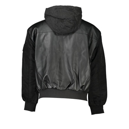 Calvin Klein Sleek svart huvjacka med kontrasterande detaljer