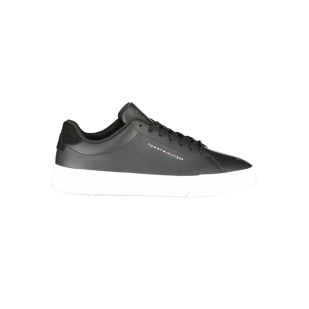 Tommy Hilfiger svarta lädersneakers för män