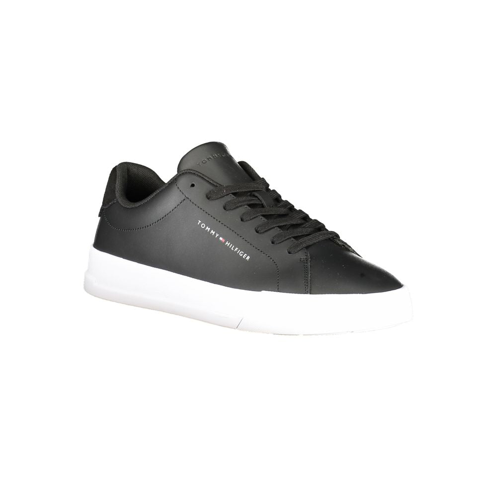 Tommy Hilfiger svarta lädersneakers för män