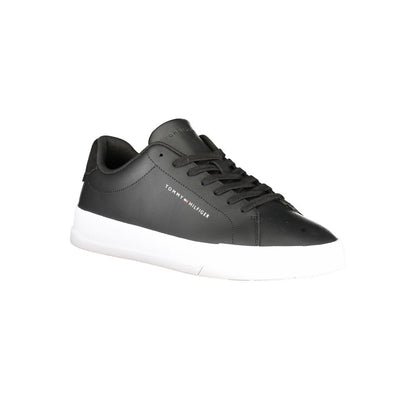 Tommy Hilfiger svarta lädersneakers för män