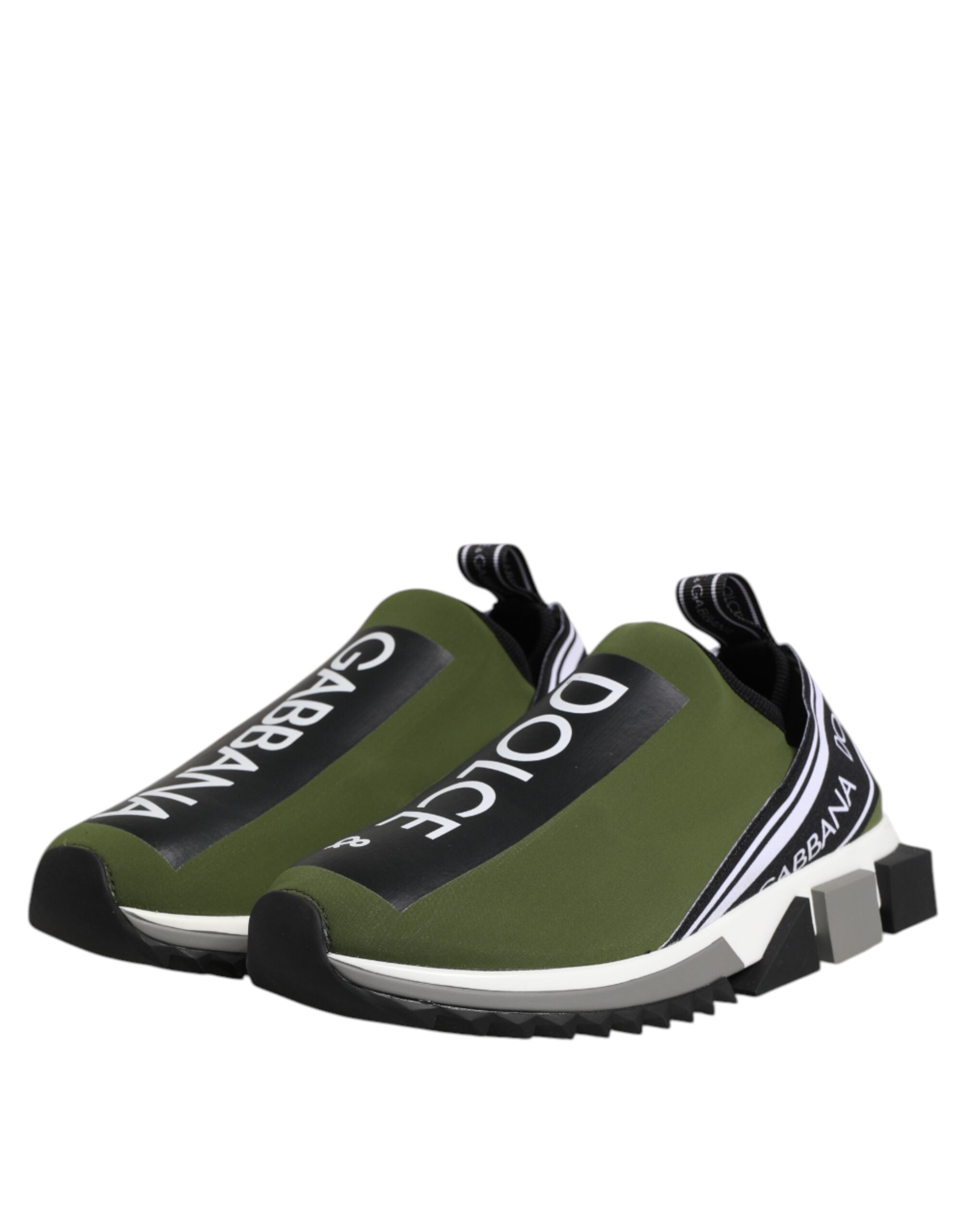 Dolce &amp;amp; Gabbana Grön Svart Slip On Sorrento Sneakers Skor
