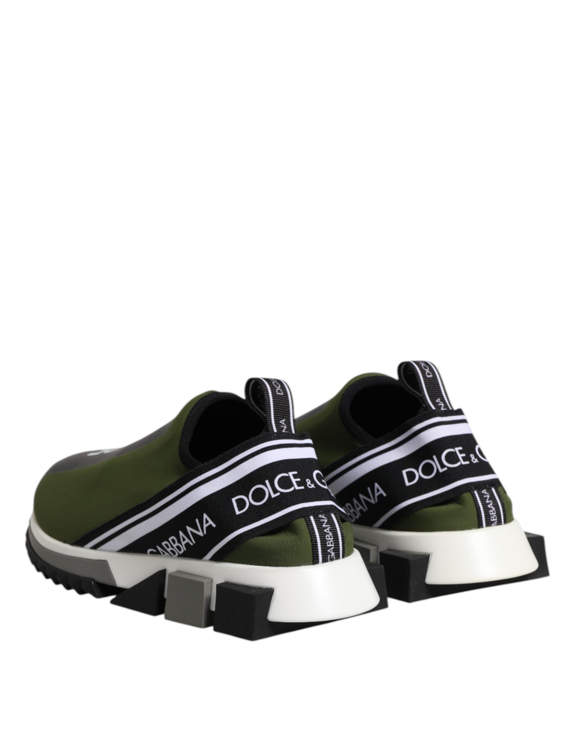 Dolce &amp;amp; Gabbana Grön Svart Slip On Sorrento Sneakers Skor