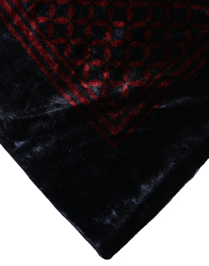 Dolce &amp;amp; Gabbana Svart Röd Viskos Fyrkantig Herr Foulard Halsduk