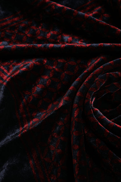 Dolce &amp;amp; Gabbana Svart Röd Viskos Fyrkantig Herr Foulard Halsduk