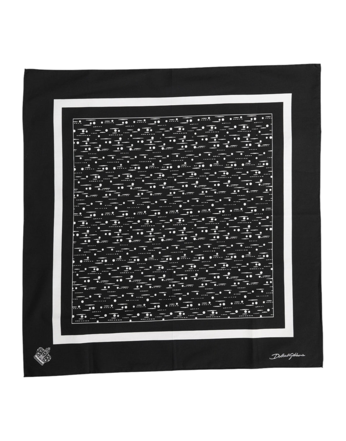 Dolce &amp;amp; Gabbana Svartvit Mönstrad Fyrkantig Foulard Halsduk