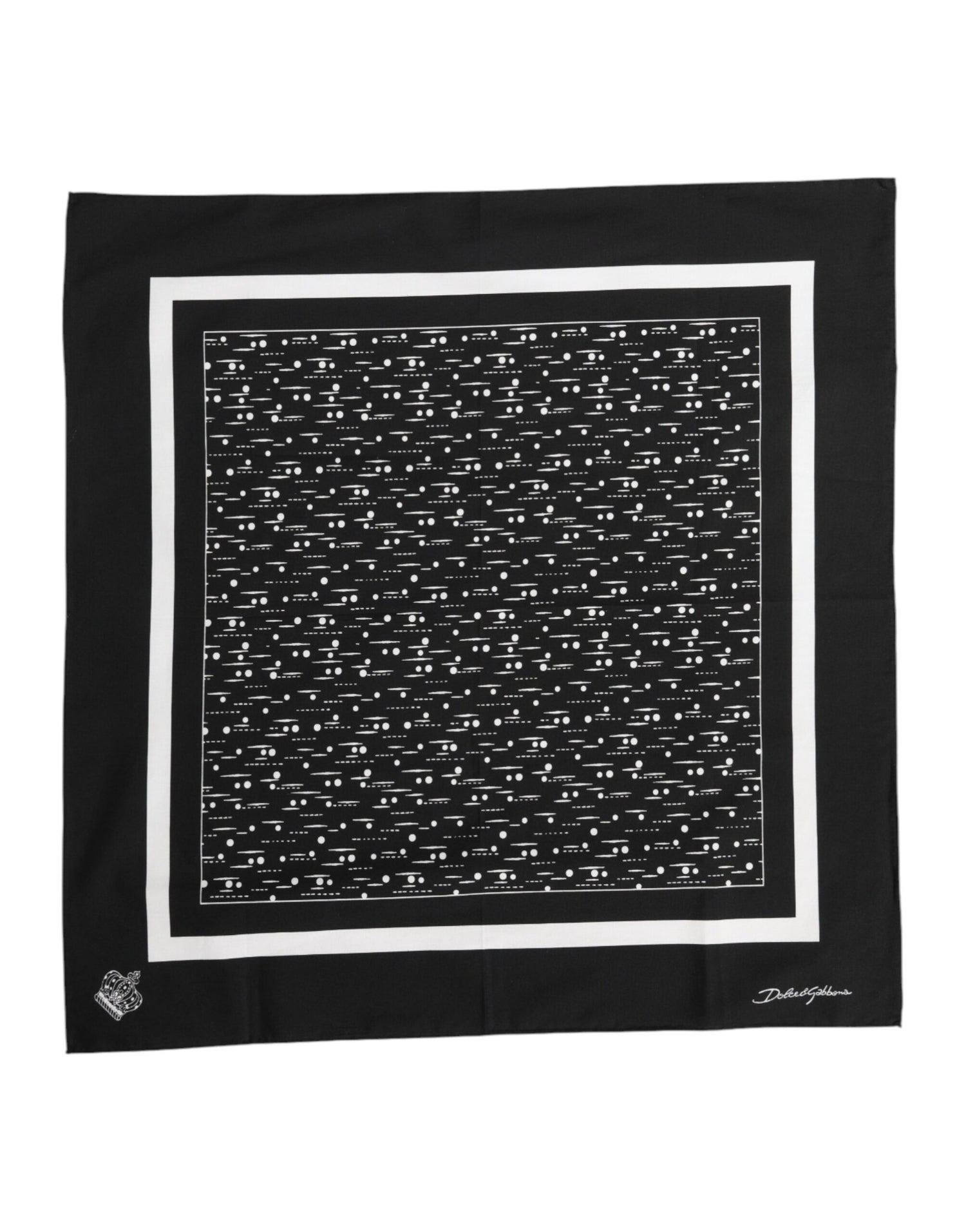Dolce &amp;amp; Gabbana Svartvit Mönstrad Fyrkantig Foulard Halsduk