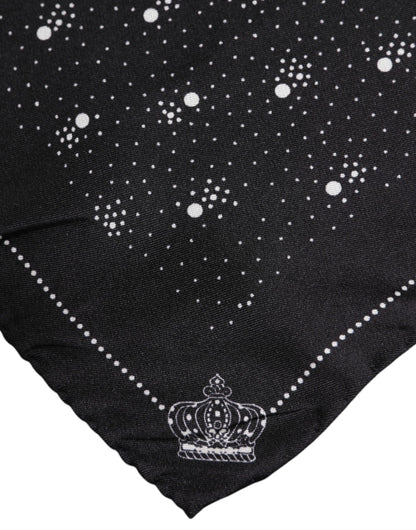 Dolce &amp;amp; Gabbana Svartvit Mönstrad Fyrkantig Herrhalsduk