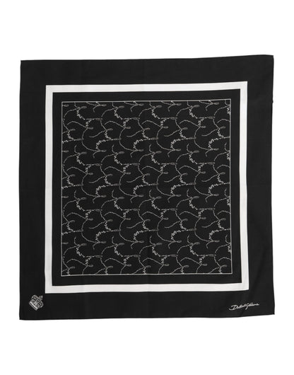 Dolce &amp;amp; Gabbana Svartvit Mönstrad Fyrkantig Foulard Halsduk