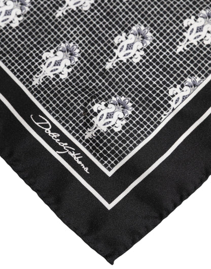 Dolce &amp;amp; Gabbana Svartvit Mönstrad Fyrkantig Foulard Halsduk