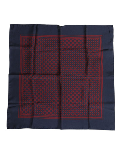 Dolce &amp;amp; Gabbana Röd Blå Mönstrad Siden Fyrkantig Herr Foulard Halsduk
