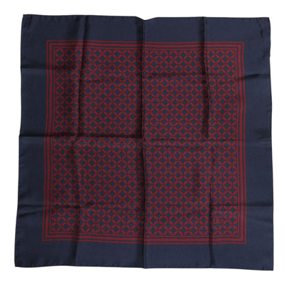 Dolce &amp;amp; Gabbana Röd Blå Mönstrad Siden Fyrkantig Herr Foulard Halsduk