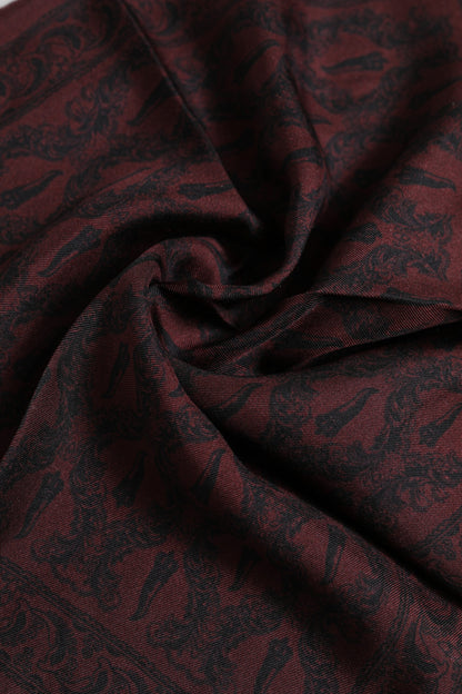 Dolce &amp;amp; Gabbana Rödbrun Svart Mönstrad Fyrkantig Herrhalsduk