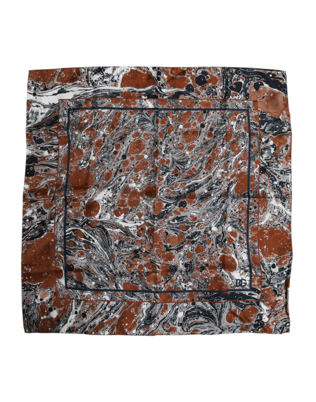 Dolce &amp;amp; Gabbana Flerfärgad Marmorerad Sidenhalsduk Fyrkantig Foulard
