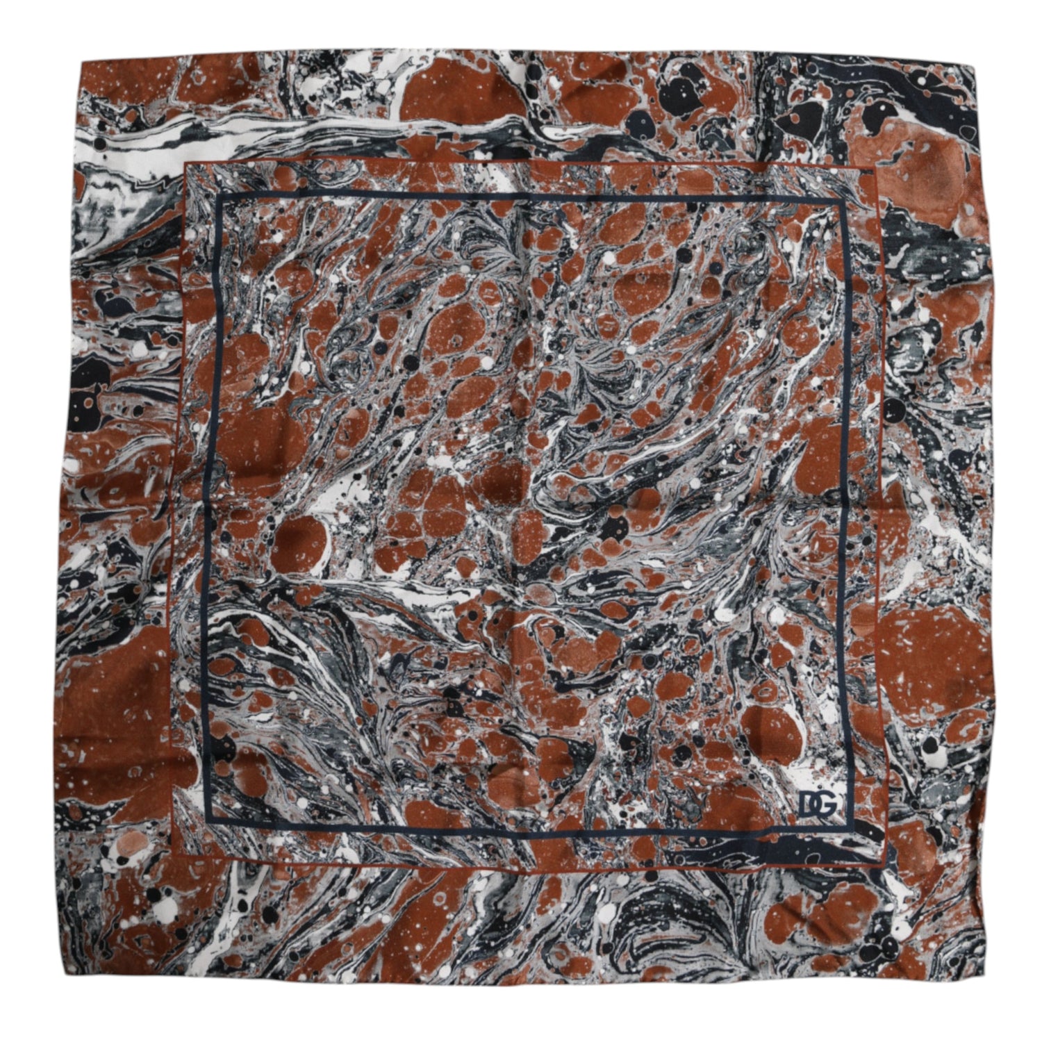 Dolce &amp;amp; Gabbana Flerfärgad Marmorerad Sidenhalsduk Fyrkantig Foulard