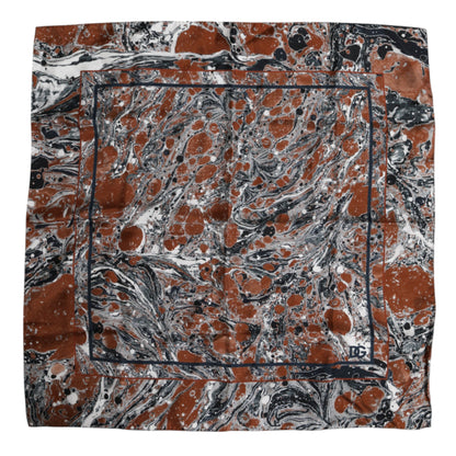 Dolce &amp;amp; Gabbana Flerfärgad Marmorerad Sidenhalsduk Fyrkantig Foulard