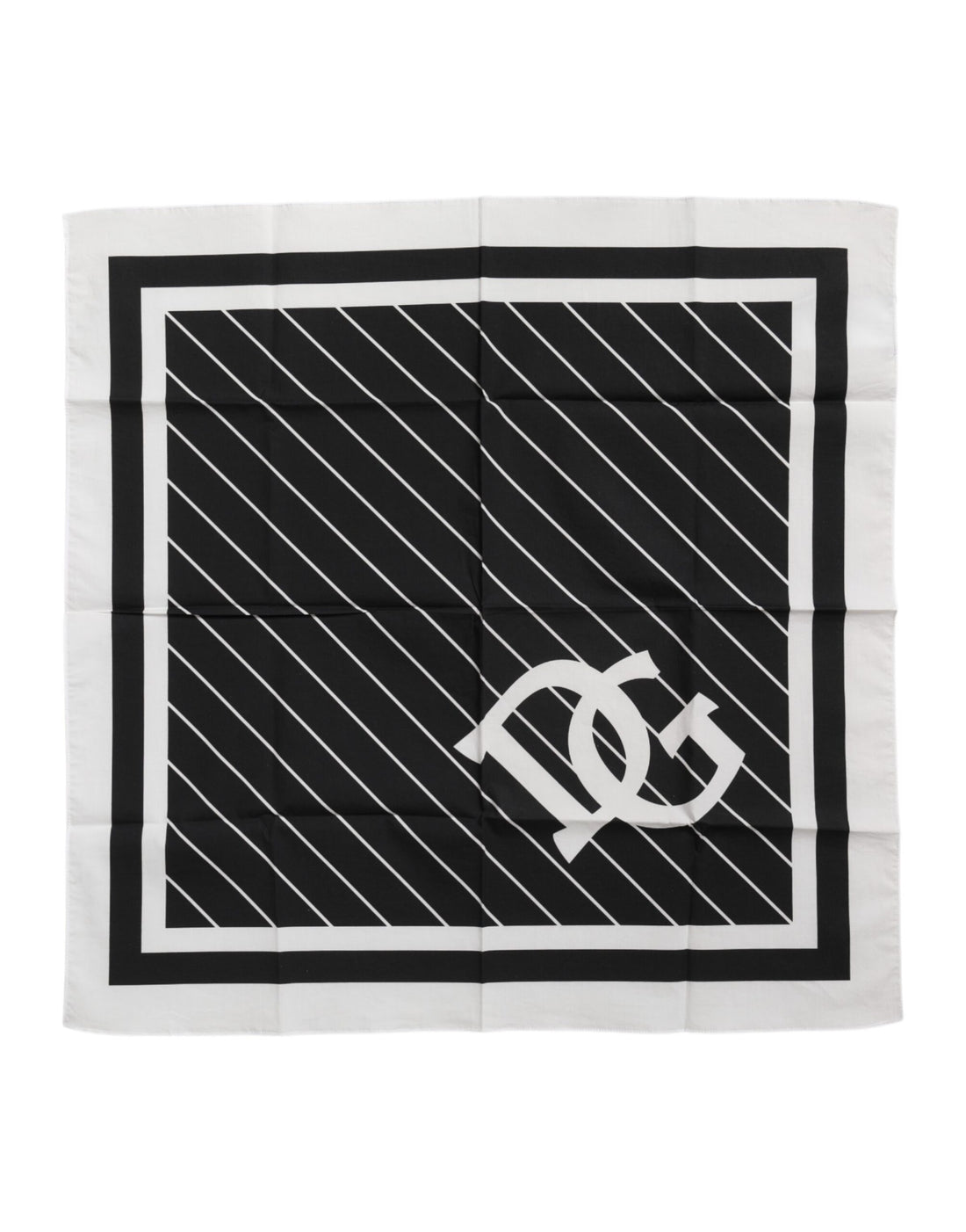 Dolce &amp;amp; Gabbana Svartvit DG Logo Fyrkantig Herrhalsduk