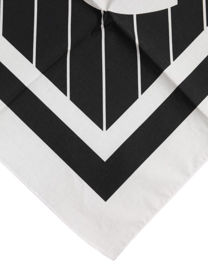 Dolce &amp;amp; Gabbana Svartvit DG Logo Fyrkantig Herrhalsduk
