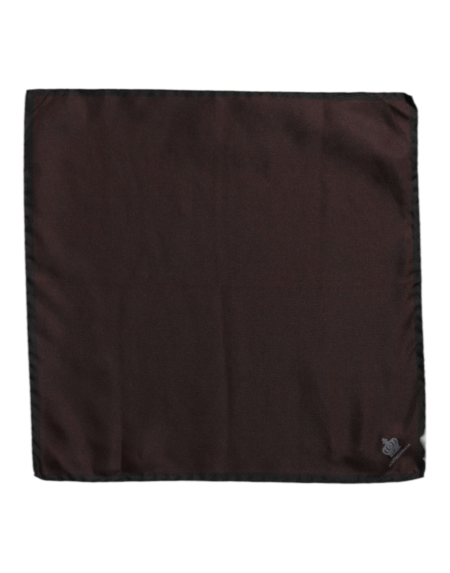 Dolce &amp;amp; Gabbana Brun DG Crown Siden Fyrkantig Herr Foulard Halsduk