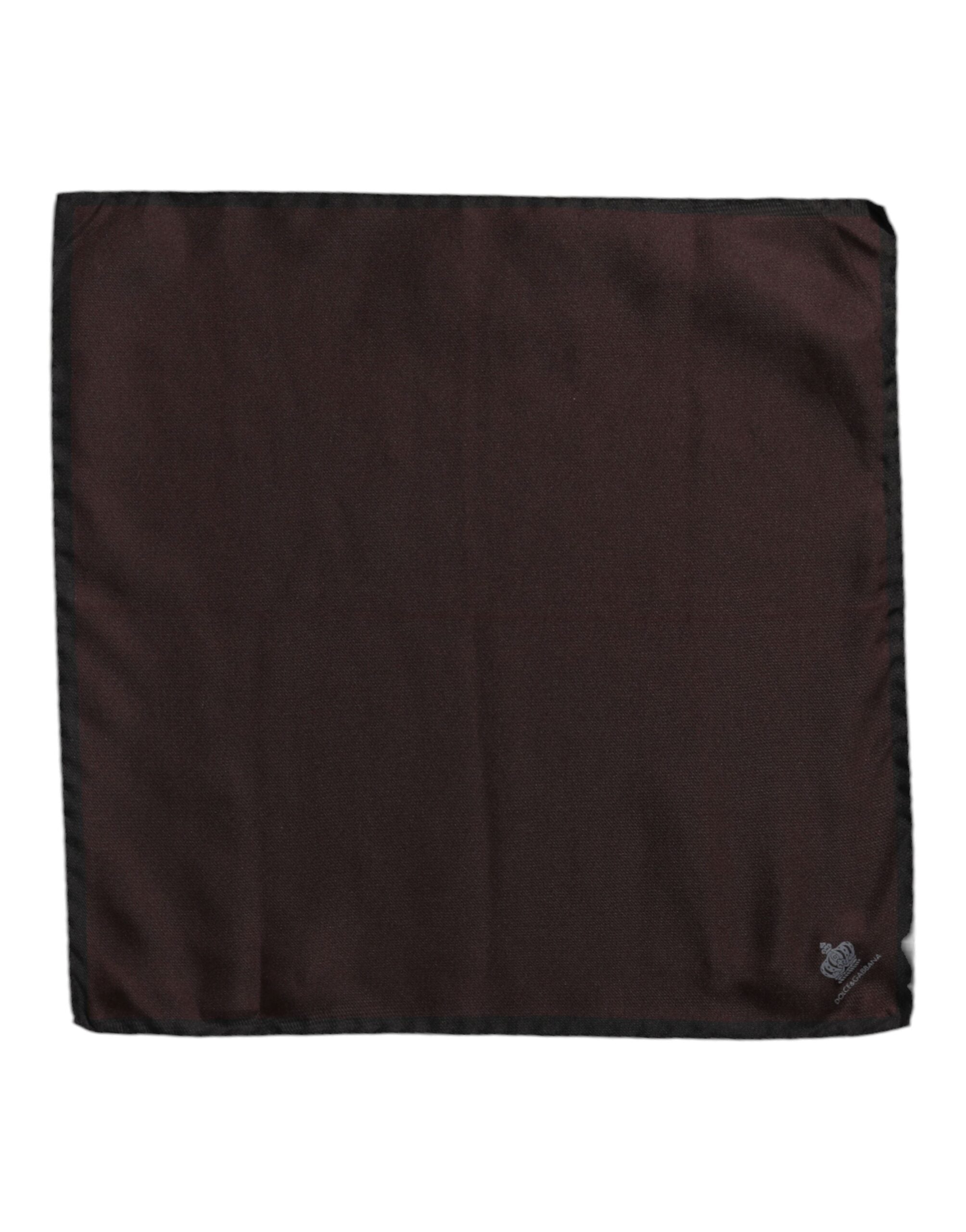 Dolce &amp;amp; Gabbana Brun DG Crown Siden Fyrkantig Herr Foulard Halsduk