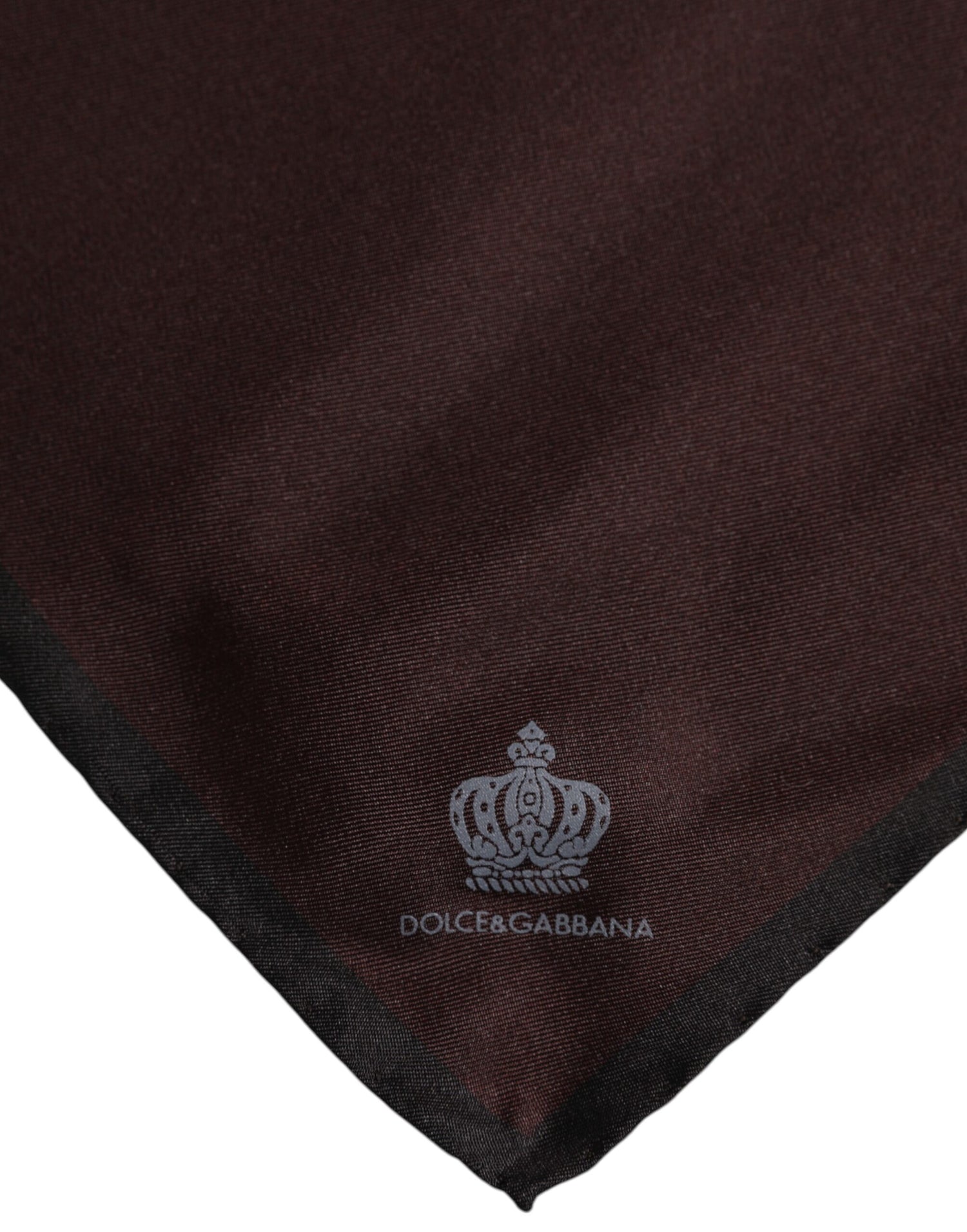 Dolce &amp;amp; Gabbana Brun DG Crown Siden Fyrkantig Herr Foulard Halsduk