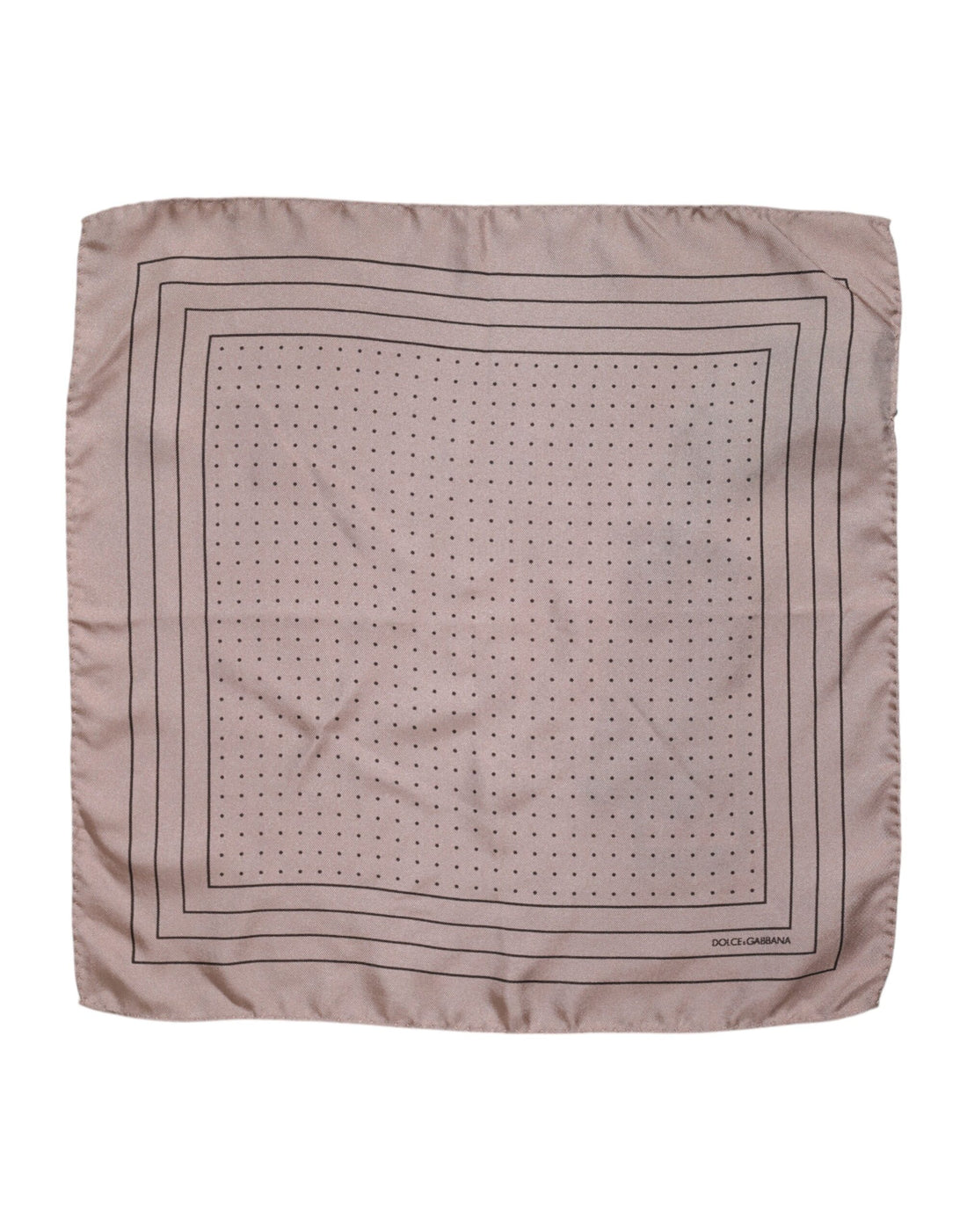 Dolce &amp;amp; Gabbana Beige Prickig Siden Fyrkantig Herr Foulard Halsduk