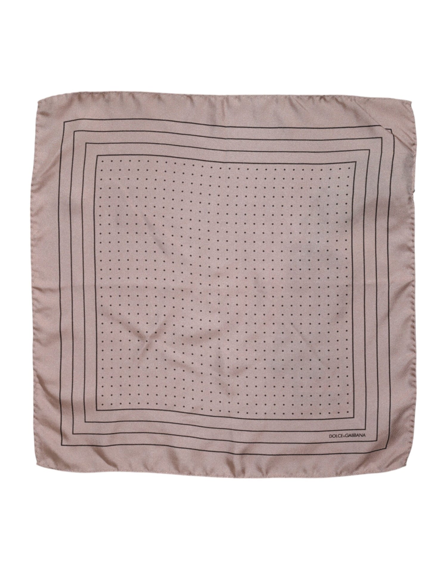 Dolce &amp;amp; Gabbana Beige Prickig Siden Fyrkantig Herr Foulard Halsduk