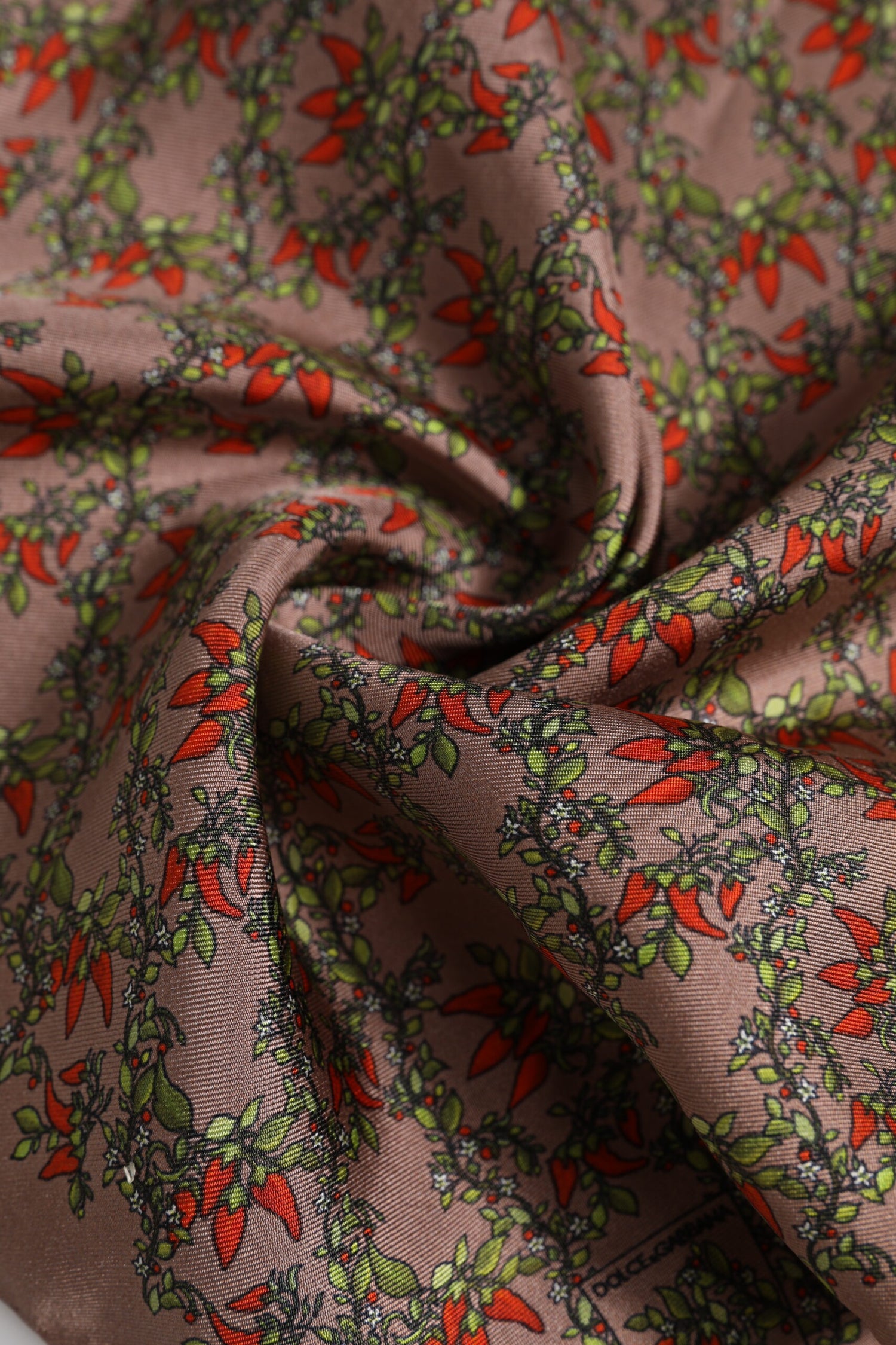 Dolce &amp;amp; Gabbana Brun Chilis Siden Fyrkantig Herrhalsduk