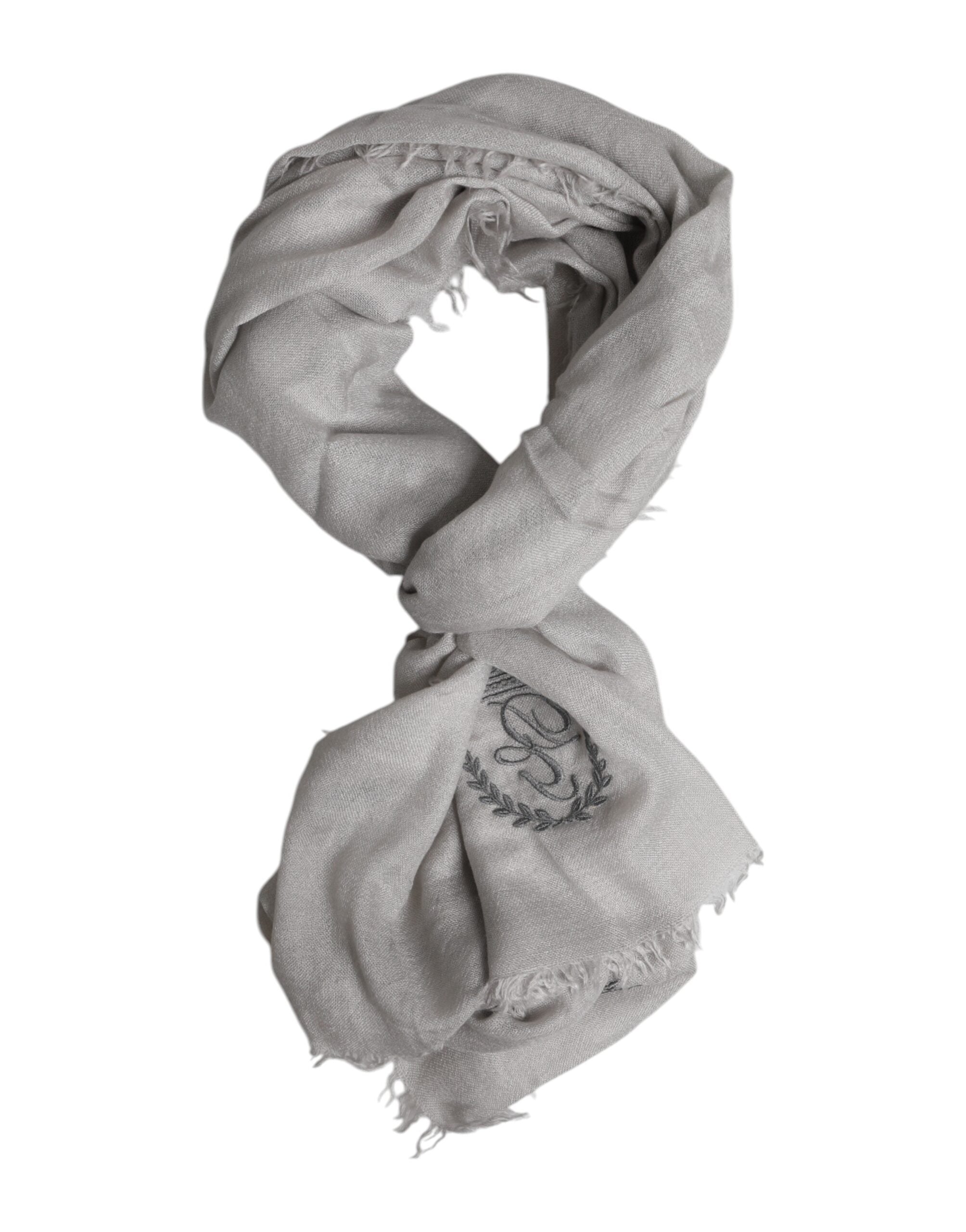 Dolce &amp;amp; Gabbana Grå DG Crown Halsvärmare Wrap Sjal Halsduk