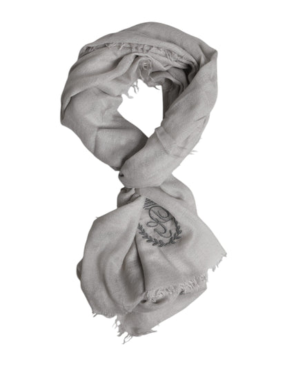 Dolce &amp;amp; Gabbana Grå DG Crown Halsvärmare Wrap Sjal Halsduk