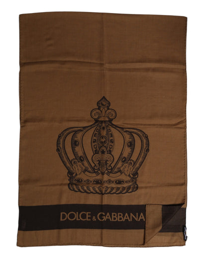 Dolce &amp;amp; Gabbana Brun DG Crown Halsvärmare Herr Foulard Halsduk