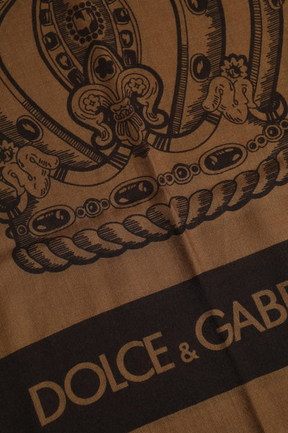 Dolce &amp;amp; Gabbana Brun DG Crown Halsvärmare Herr Foulard Halsduk