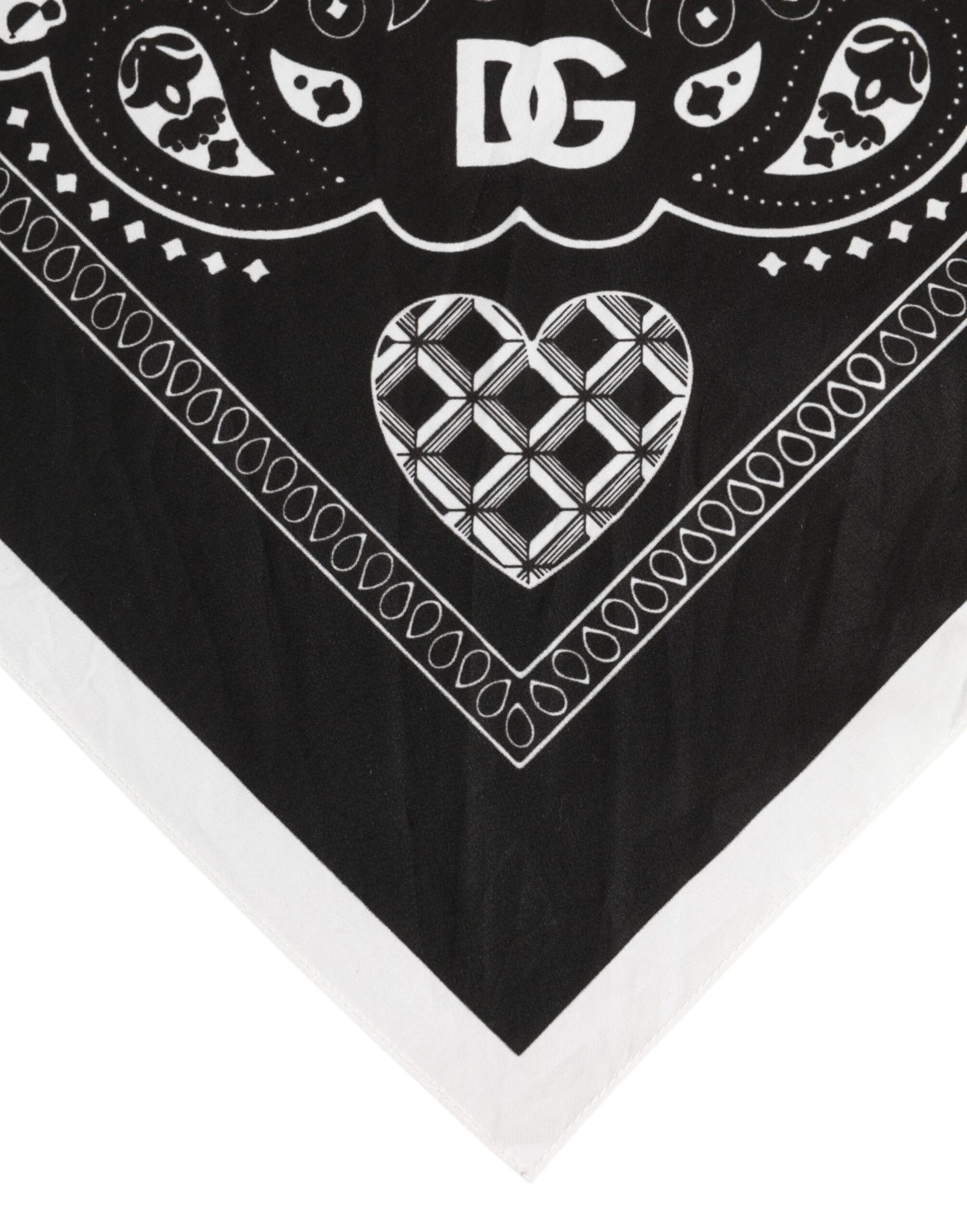 Dolce &amp;amp; Gabbana Svartvit Bandana Fyrkantig Herr Foulard Halsduk