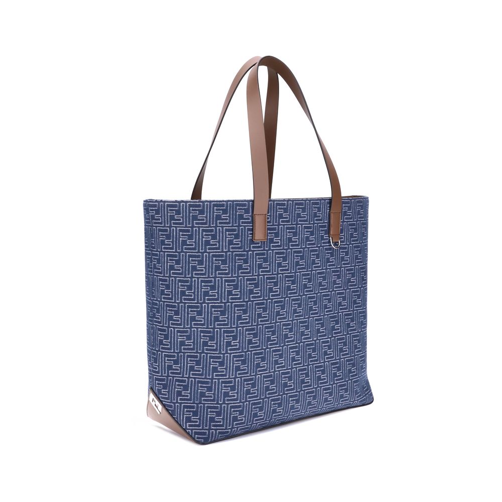 Fendi broderad denimväska