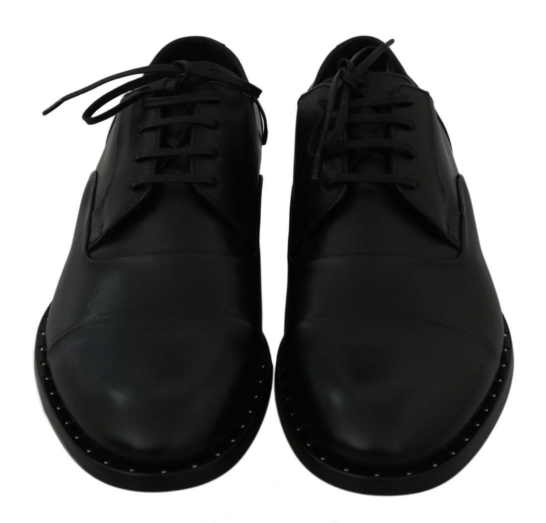 Dolce &amp;amp; Gabbana Svarta Läder Derby Formella Skor