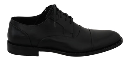 Dolce &amp;amp; Gabbana Svarta Läder Derby Formella Skor