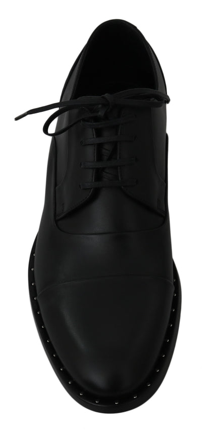 Dolce &amp;amp; Gabbana Svarta Läder Derby Formella Skor