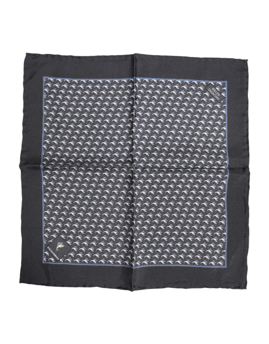 Dolce &amp;amp; Gabbana Svart Fiskmönstrad Sidensjalett Herr Foulard