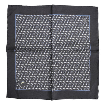 Dolce &amp;amp; Gabbana Svart Fiskmönstrad Sidensjalett Herr Foulard