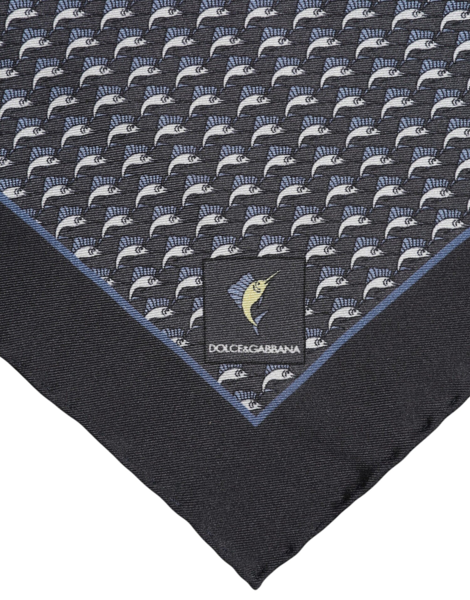 Dolce &amp;amp; Gabbana Svart Fiskmönstrad Sidensjalett Herr Foulard