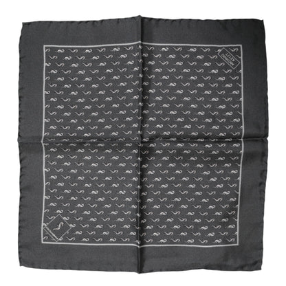 Dolce &amp;amp; Gabbana Svart Fiskmönstrad Sidensjalett Herr Foulard