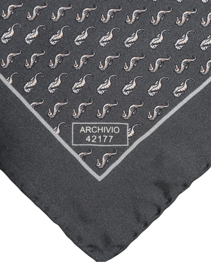 Dolce &amp;amp; Gabbana Svart Fiskmönstrad Sidensjalett Herr Foulard