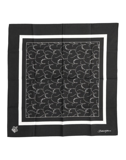 Dolce &amp;amp; Gabbana Svartvit Mönstrad Fyrkantig Foulard Halsduk